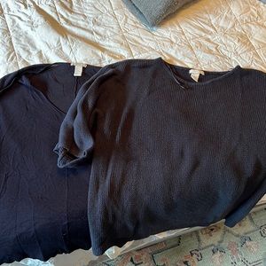 2 H&M navy sweaters. Medium and large.